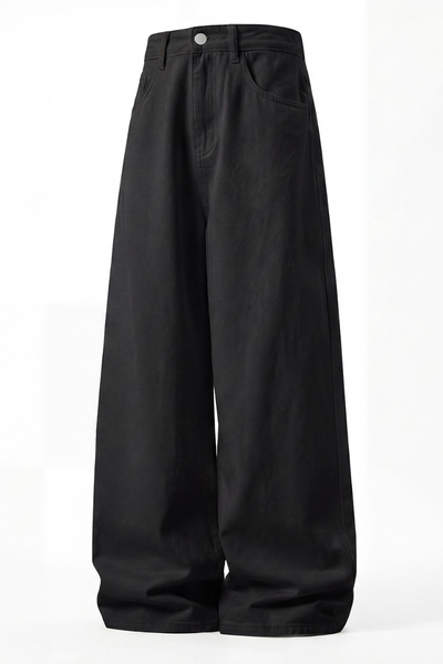 Men's Spring Retro Back Pocket Contrast Stitch Loose Jeans