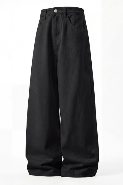 Men's Spring Retro Back Pocket Contrast Stitch Loose Jeans