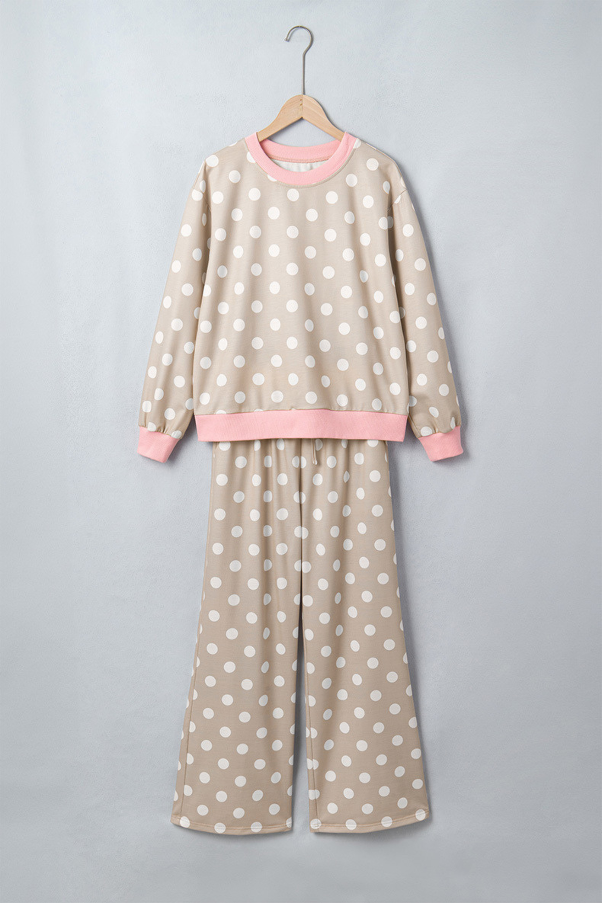 Women's Fall Polka Dot Colorblock Multi-Pocket 2 Piece Set