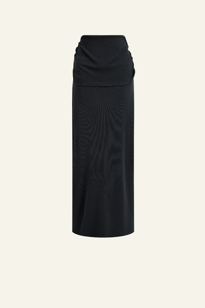 Women's Ruched Slim Fit Maxi Skirt.