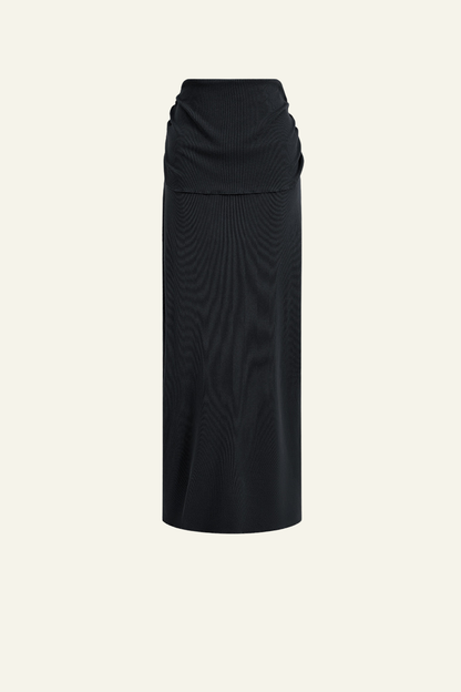 Women's Ruched Slim Fit Maxi Skirt.