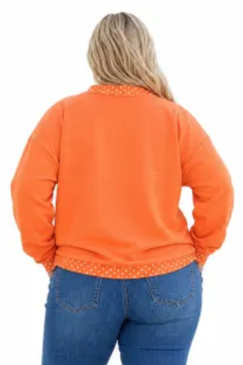 Women Fall Plus Size Contrast Drop Shoulder Sweatshirt