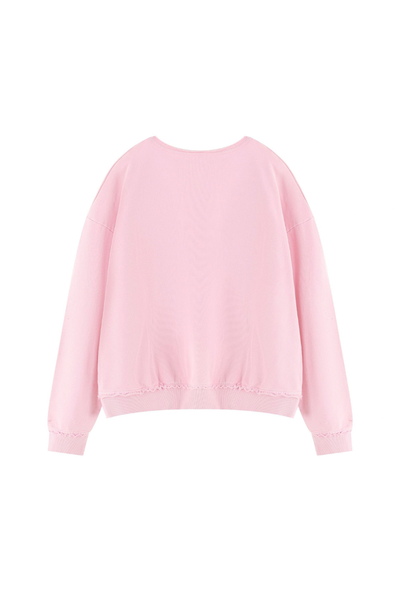 Women Fall Clothing 360G Raw Edge Cropped Pocket Sweatshirt