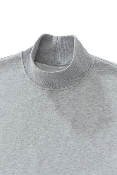 Women Spring Cotton Blend Mock Neck Cropped Sweatshirt