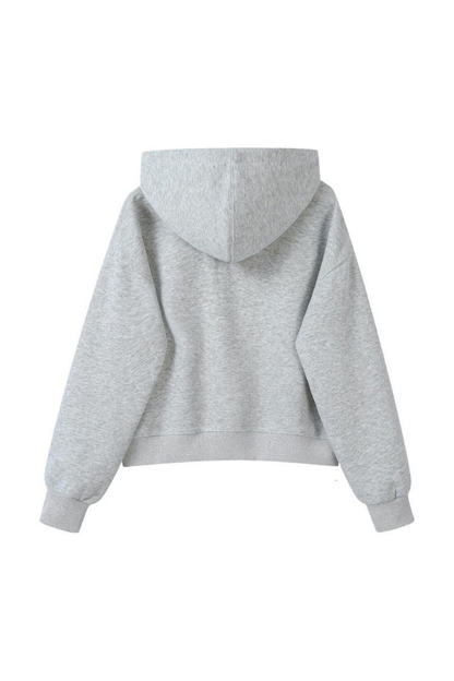 Women Fall 350gsm Cropped Drop Shoulder Pullover Hoodie