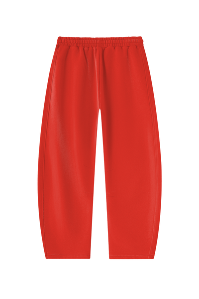 Unisex Fall Clothing Fleece-Lined Curved Wide-Leg Pants