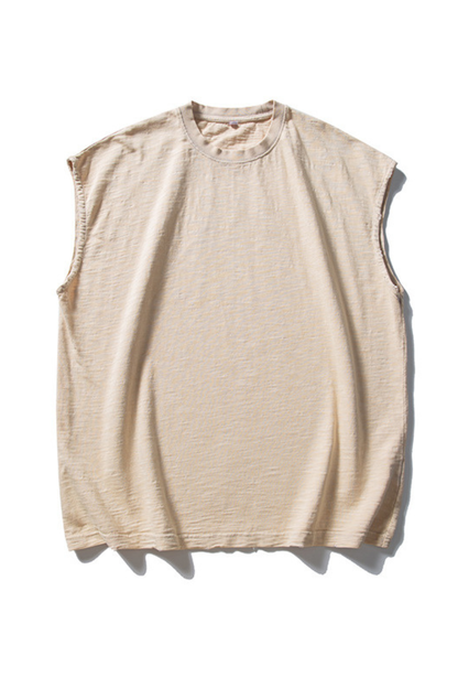 Unisex Heavy Washed Retro Crewneck Oversized Reflective Tank