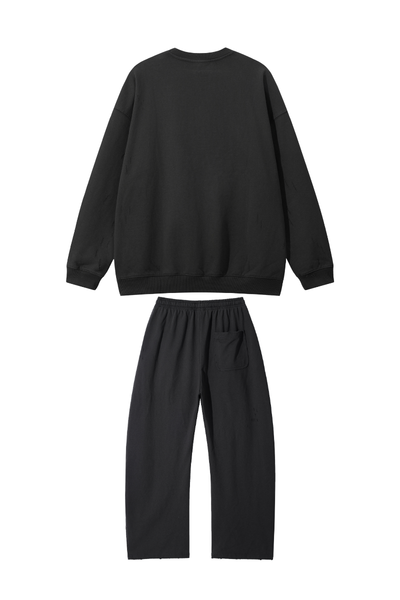 Unisex Fall Clothing Relaxed Pullover Sweatpants Set