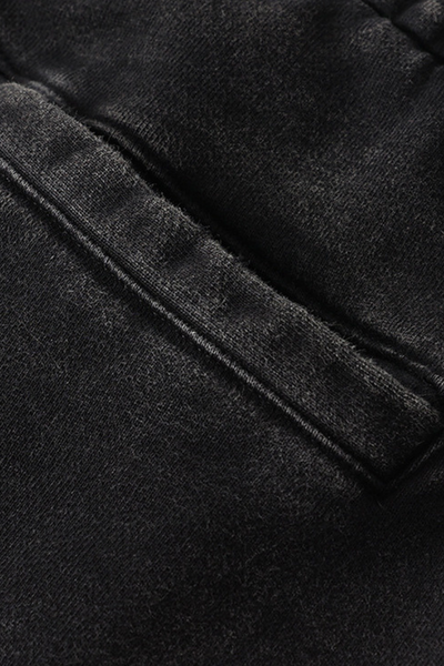 Men's Cotton Streetwear Washed Worn-Out Curved-Blade Pants