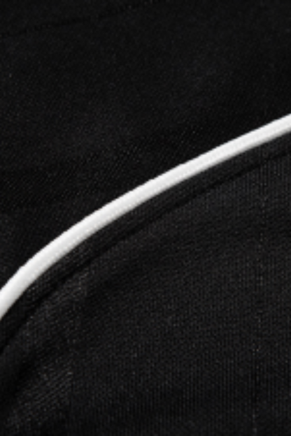 Men Spring Triacetate V Neck Contrast Athletic Long Sleeve