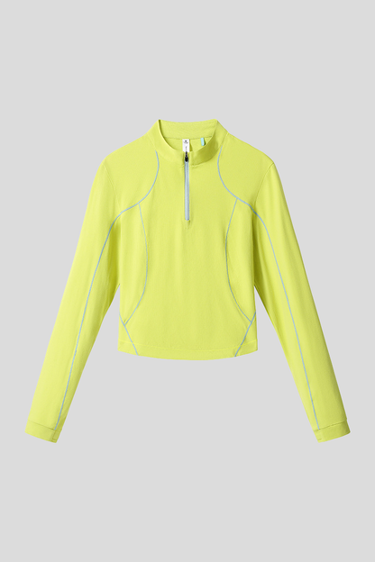 Women's Outdoor Run Quick Dry Long Sleeve Crop Zip Top