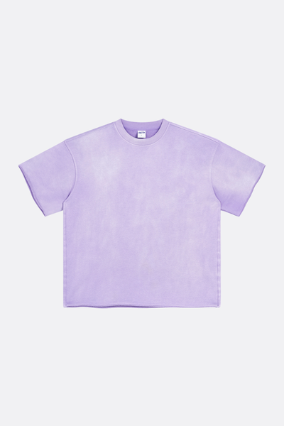 Unisex Streetwear Washed Distressed Curled Hem T-shirt