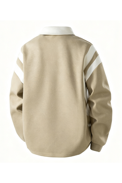Men's Fall Half-Zip Collared Game-Day Polo Sweatshirt