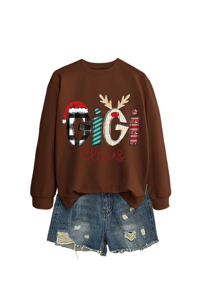 Women's Gigi Claus Loose Long Sleeve Casual Sweatshirt