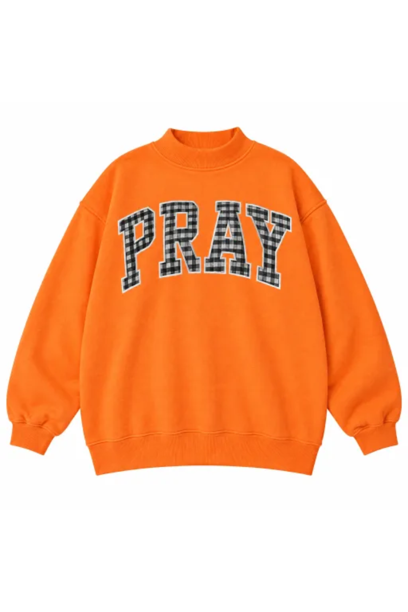 Women Fall Clothing Oversized PRAY Letter Sweatshirt