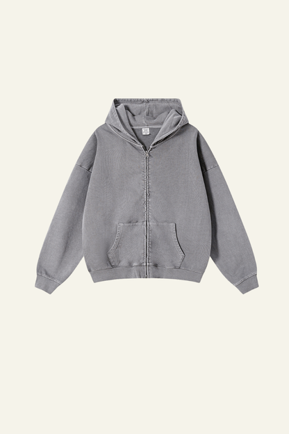 Men's Heavyweight Vintage Washed Cotton Hooded Jacket