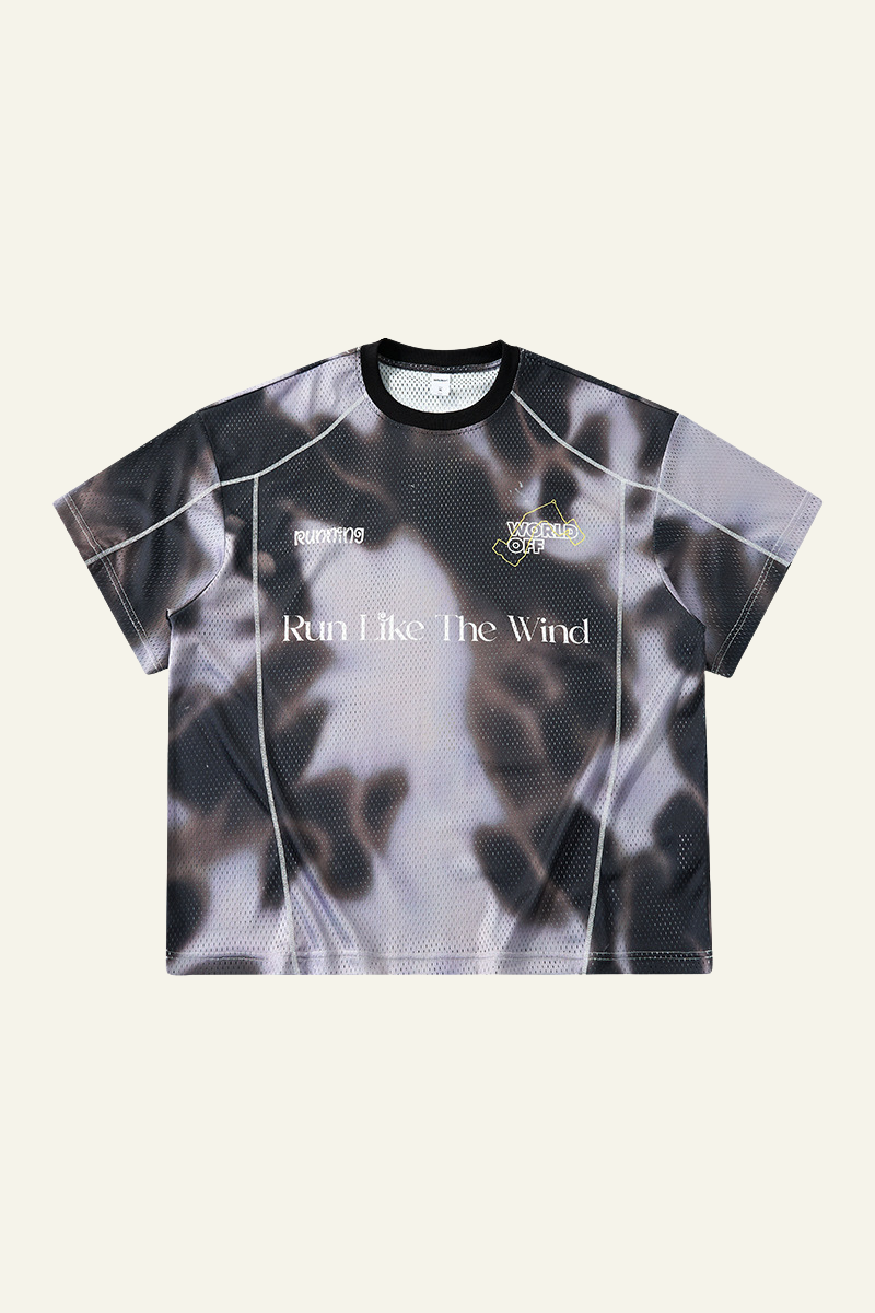 Men's Streetwear Mesh Breathable Printed T-shirt