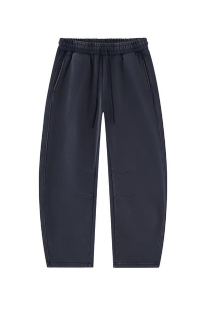 Unisex Fall Clothing Fleece-Lined Curved Wide-Leg Pants