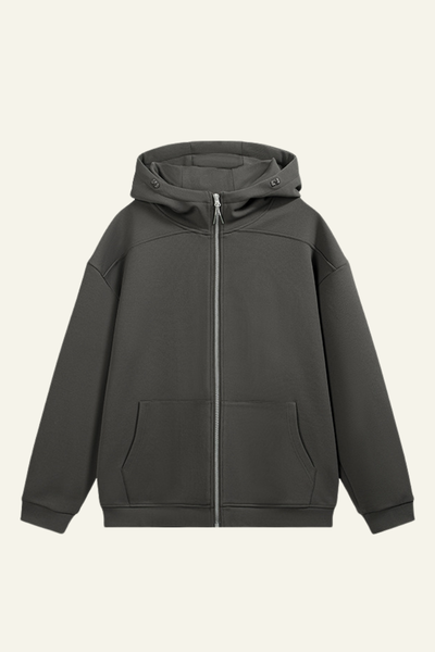 Men's Streetwear Front Pocket Full-zipper Hooded Jacket