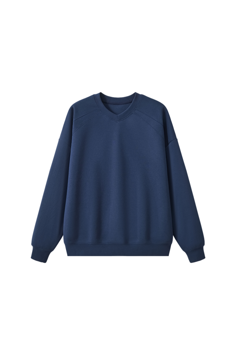 Unisex Fall Cotton Blend Raglan Loose Pullover Sweatshirt