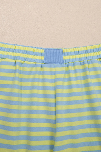Women Summer Stripe Lounge Sweatshirt and Shorts Set
