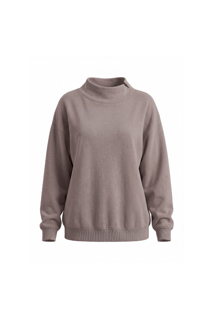 Unisex All Season Soft Mock-Neck Loose Fit Sweatshirt