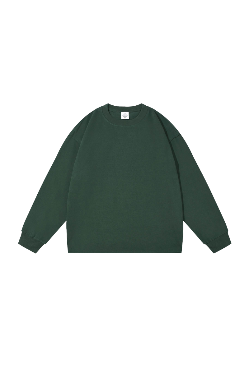 Women's Vintage Raw Hem Loose Drop Shoulder Long Sleeve Tee