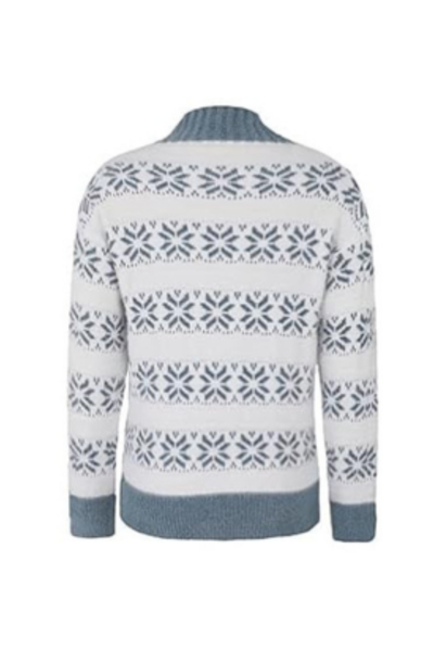 Women's Fall Christmas Snowflake Mock Neck Knit Sweater