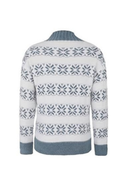 Women's Fall Christmas Snowflake Mock Neck Knit Sweater