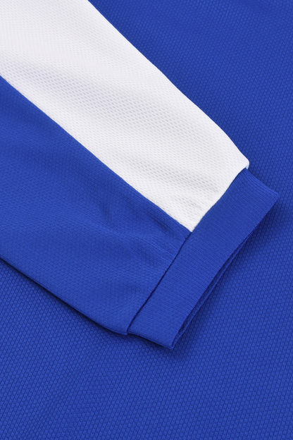 Men Spring Mesh Color Block Long Sleeve Soccer Jersey