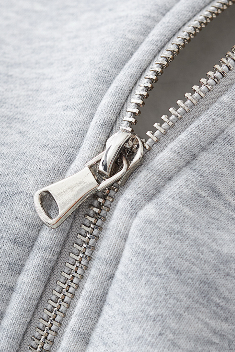 Men's Streetwear Stand Collar Fleece-Lined Zipper Jacket