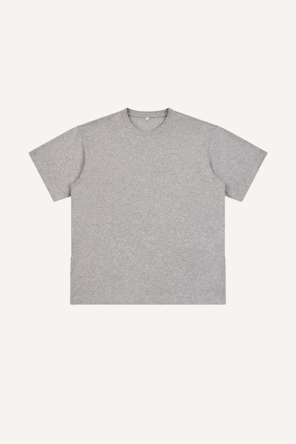 Men's Summer 260g Solid Cotton Loose Cuffed Tee
