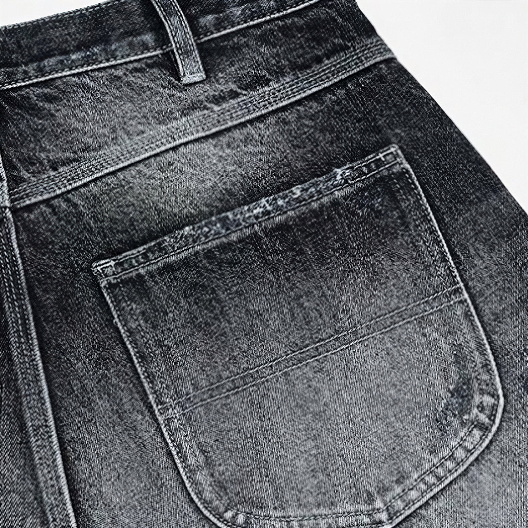 Men's Summer Gradient Cat Whisker Distressed Denim Shorts