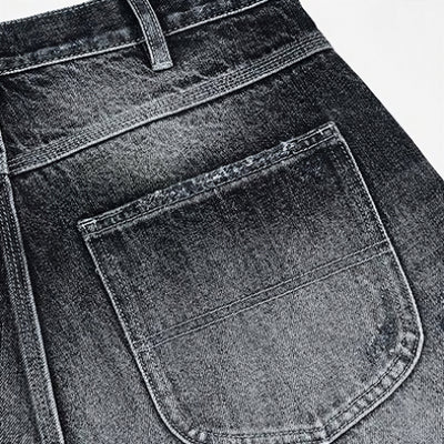 Men's Summer Gradient Cat Whisker Distressed Denim Shorts