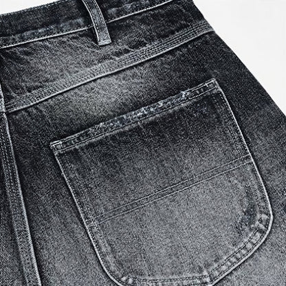 Men's Summer Gradient Cat Whisker Distressed Denim Shorts
