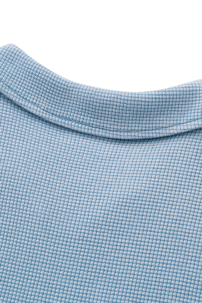 Women's 290g Heavy Waffle Snow Wash V-Neck Polo