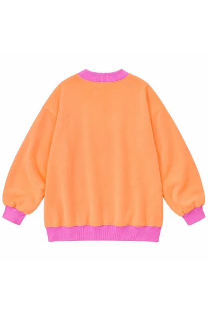 Women Fall Clothing Oversized Color Block Sweatshirt