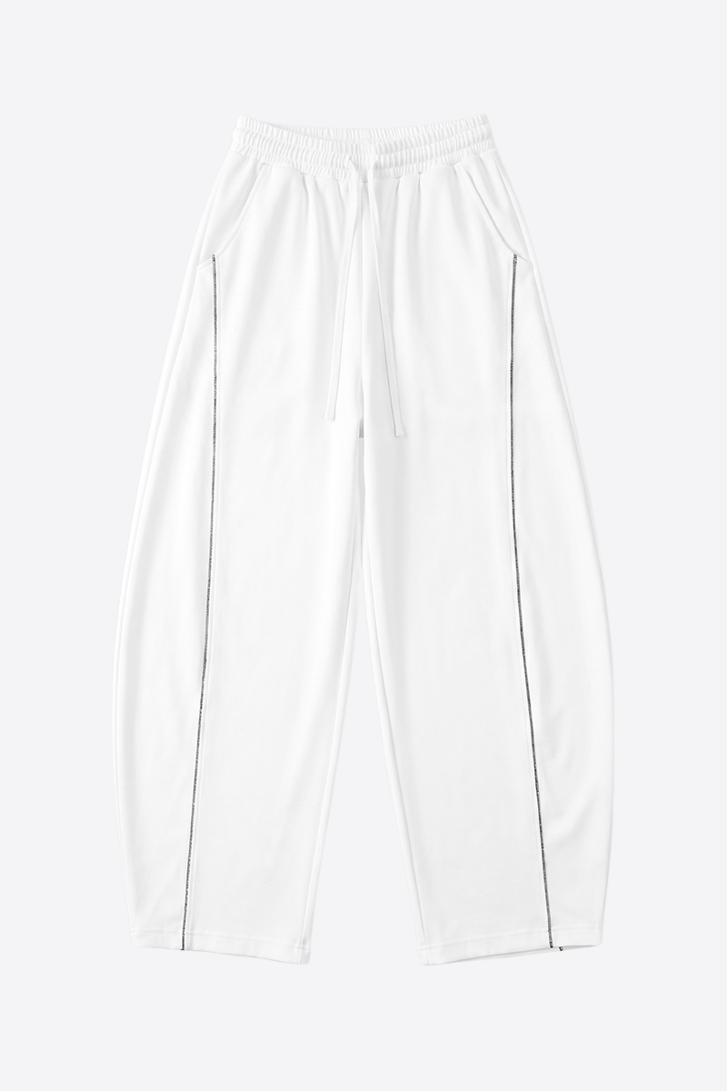 Unisex Summer 390g Heavy Curved Colorblock Topstitch Pants