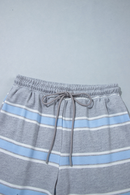 Women All Season Striped Mock Neck Wide Leg Lounge Set