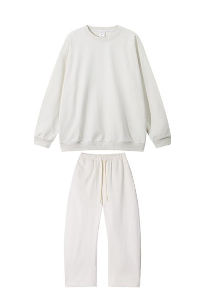 Unisex Fall Clothing Relaxed Pullover Sweatpants Set