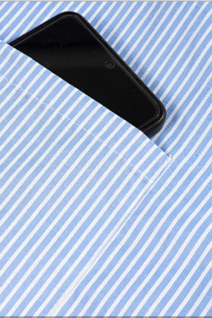 Men's Summer Woven Striped Loose Cropped Short Sleeve Shirt