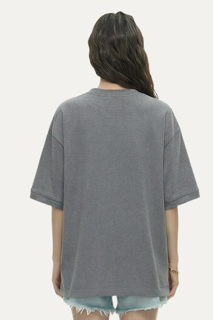 Women's 280g Cropped Oversized Terry Cuff Crewneck Tee