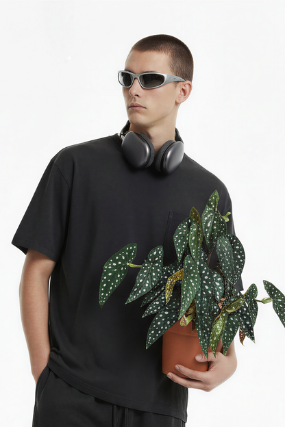 Men's Cotton Streetwear Washed Distressed T-shirt