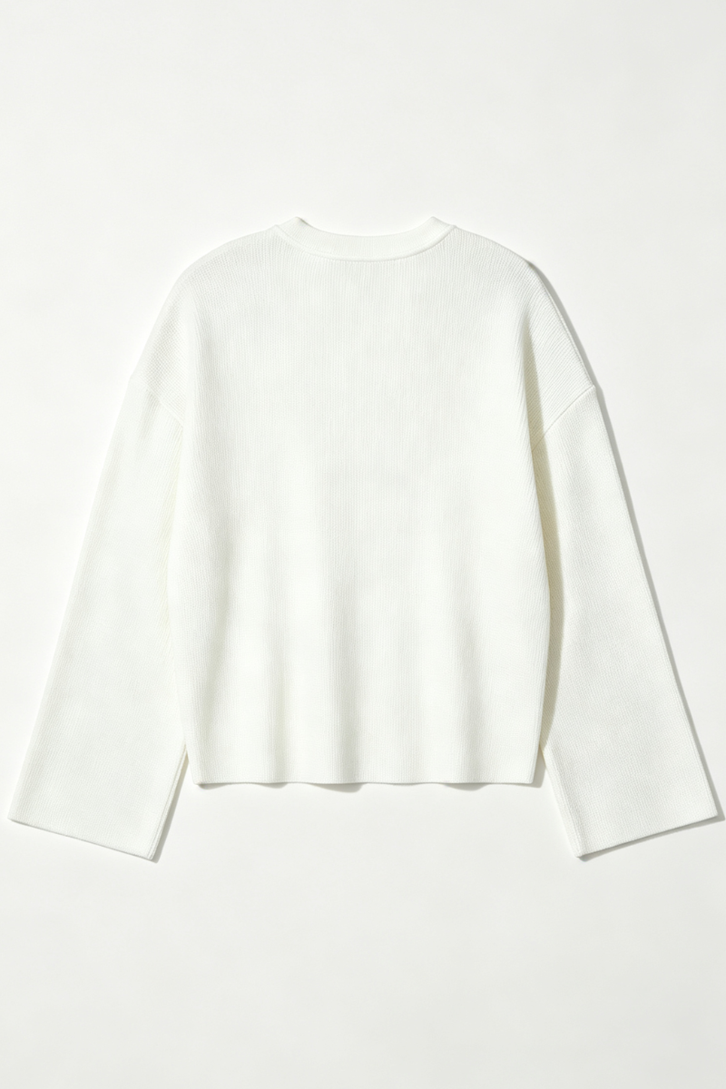 Men's Fall Raw-Edge Cropped Oversized Long-Sleeve T-Shirt