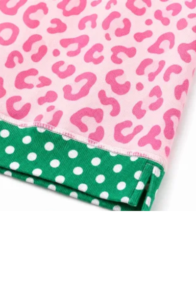 Women Spring Leopard Polka Dot Loose Fit Sweatshirt