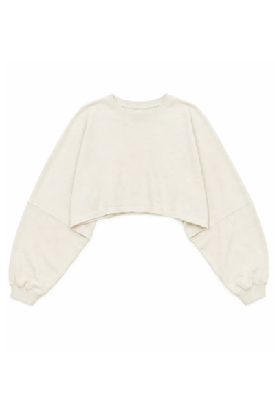 Women Spring Lightweight Cropped Batwing Long Sleeve Top