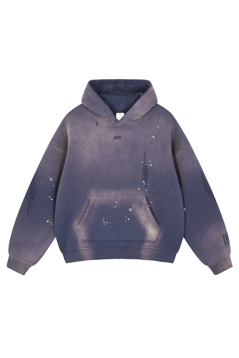 Women's Fall Splatter-Wash Distressed Pullover Hoodie