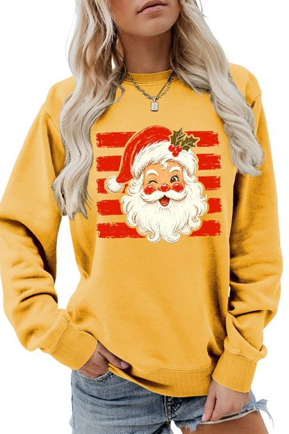 Women Fall Clothing Christmas Santa Graphic Sweatshirt