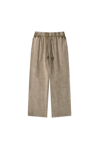 Men All Season Vintage Wax Washed Straight Sweatpants