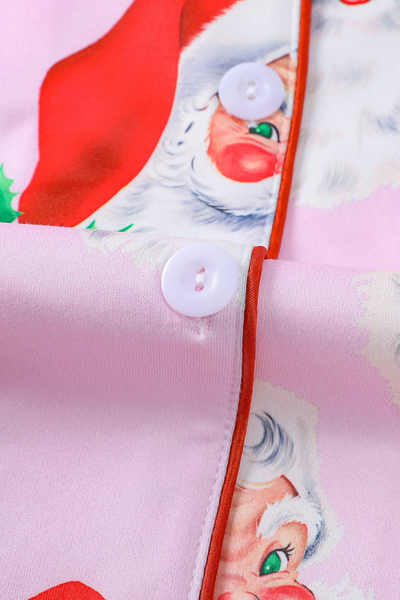 Women's Christmas Print Open Cardigan Pajama Loungewear Set